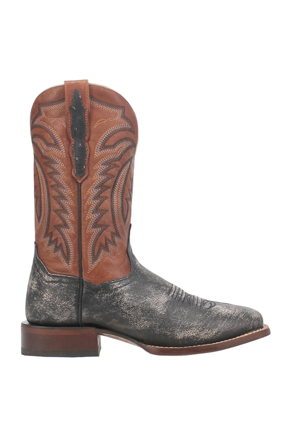Boots Mens Lester Embroidered Square Toe Pull On Cowboy  Mid Calf