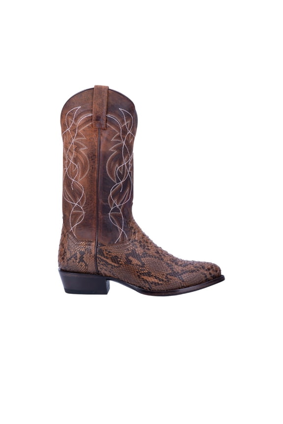 Men's Manning Exotic Python Western Boot Round Toe Bay Apache 9 D(M) US