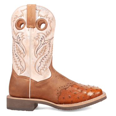 Dan Post Boots Mens Martel Ostrich Embroidered Square Toe Pull On Cowboy  M