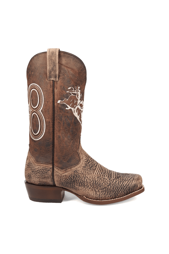 Boots Mens Mauney Embroidered Graphic Bison Square Toe Pull On Cow