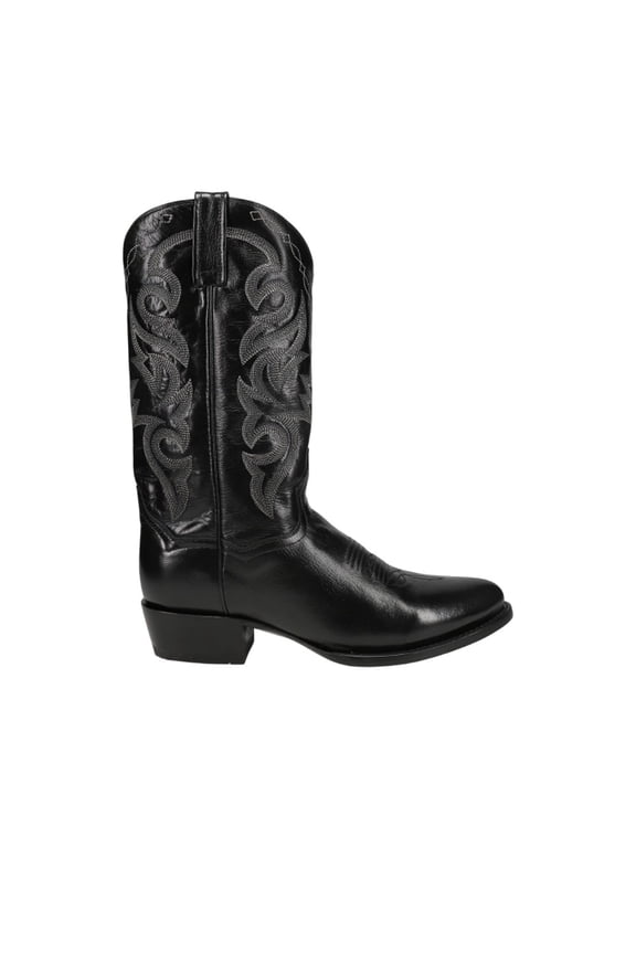 Boots Mens Milwaukee Embroidered Narrow Round Toe Cowboy Mid Calf