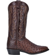 Dan Post Mens Pershing Brass Full-Quill Ostrich Western Boot Round Toe Brown 10.5 D(M) US