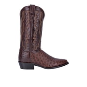 Dan Post Mens Pershing Brass Full-Quill Ostrich Western Boot Round Toe Brown 10.5 D(M) US