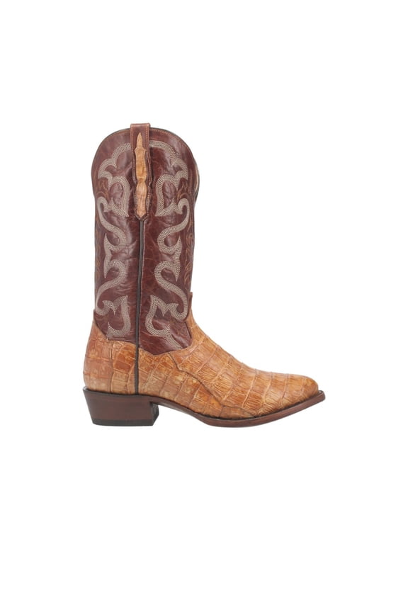 Boots Mens Primetime Embroidered Pull On Round Toe Cowboy Mid Ca