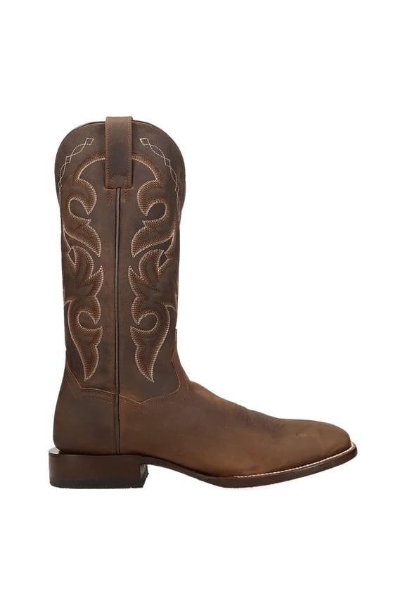 Boots Mens Remington Embroidered Square Toe Pull On Cowboy Mid Ca
