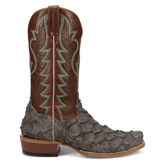 Dan Post Boots Mens Riggs Pirarucu Embroidered Square Toe Pull On Cowboy M