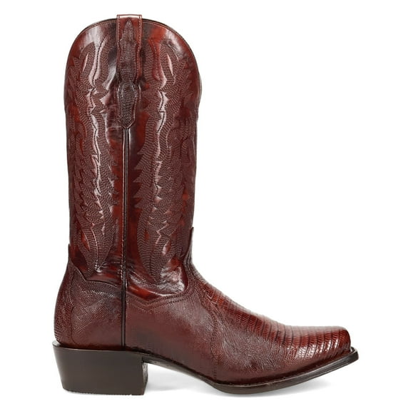 Dan Post Boots Mens Ringold Lizard Embroidered Square Toe Pull On Cowboy  M