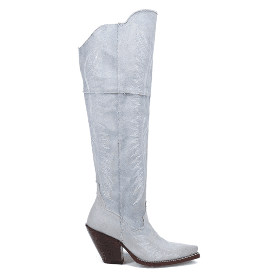 Dan Post Boots Womens Blue Jean Dream Embroidered Snip Toe Cowboy Mid Calf