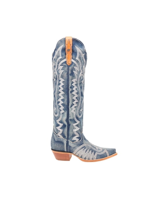 Boots Womens Denim Darlin Snip Toe Zippered Cowboy Mid Calf Boots