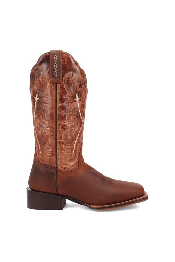 Boots Womens Heidi Embroidered Square Toe Pull On Cowboy Mid Calf