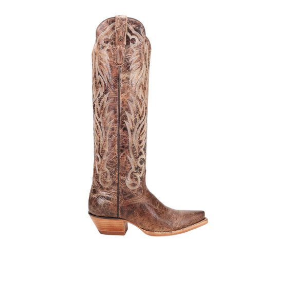Dan Post Boots Womens Rustic Ridge Embroidered Bison Pull On Snip Toe Cowbo