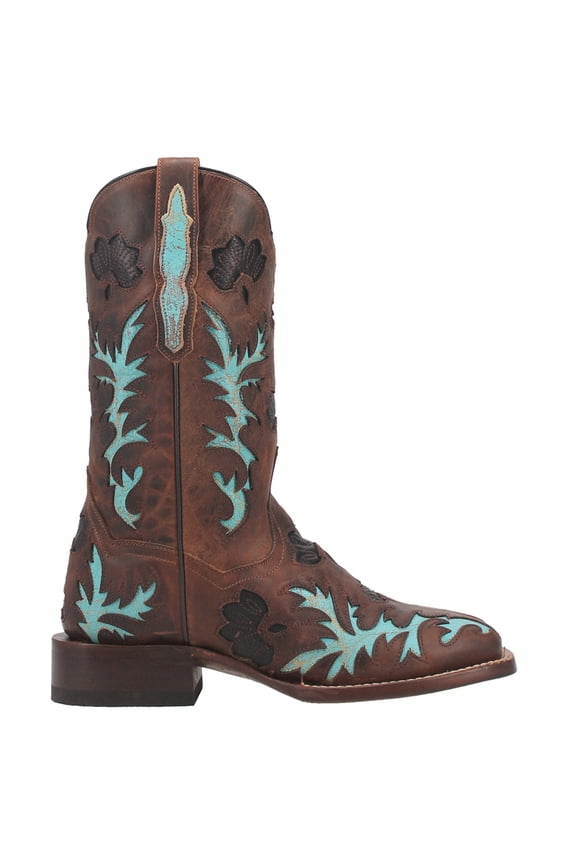 Boots Womens Tamarind Tooled Inlay Square Toe Cowboy Mid Calf Boo