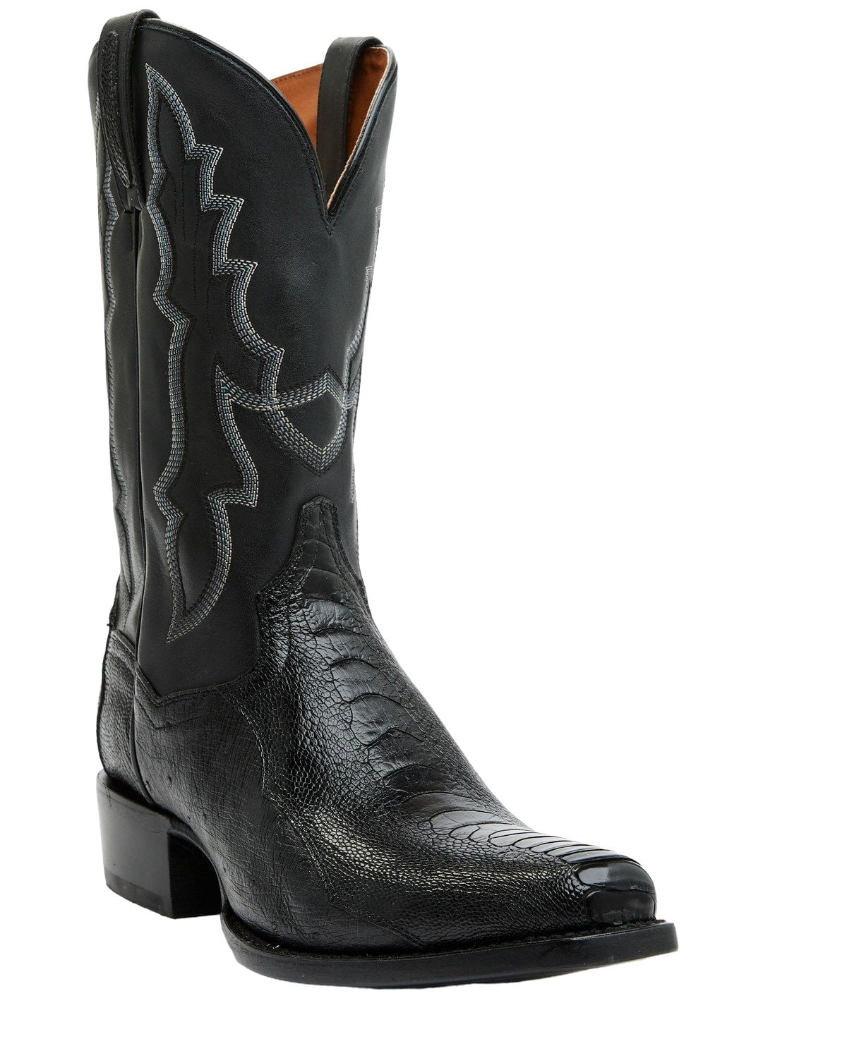 Dan Post Black Ostrich Cowboy Boots, Size 12 TEMPE FULL QUILL OSTRICH by DAN POST – Dan Post Boots main image 2