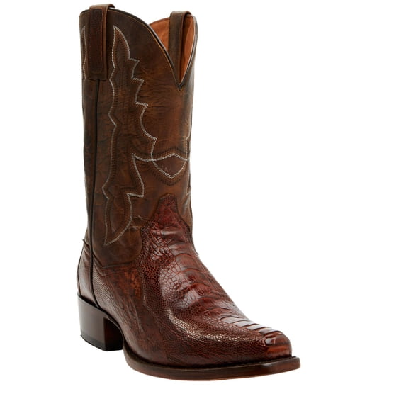 Dan Post Men's 12" Exotic Ostrich Leg Western Boot Square Toe Brass 10 D(M) US