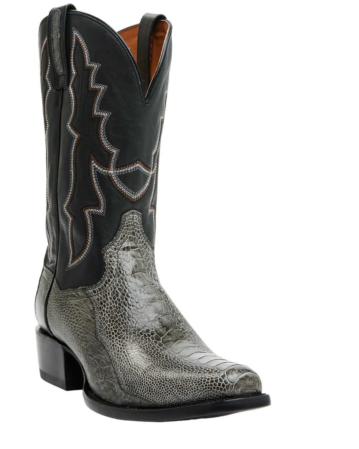 Dan Post Men s Exotic Ostrich Western Boot Snip Toe Black 10 EE US Walmart