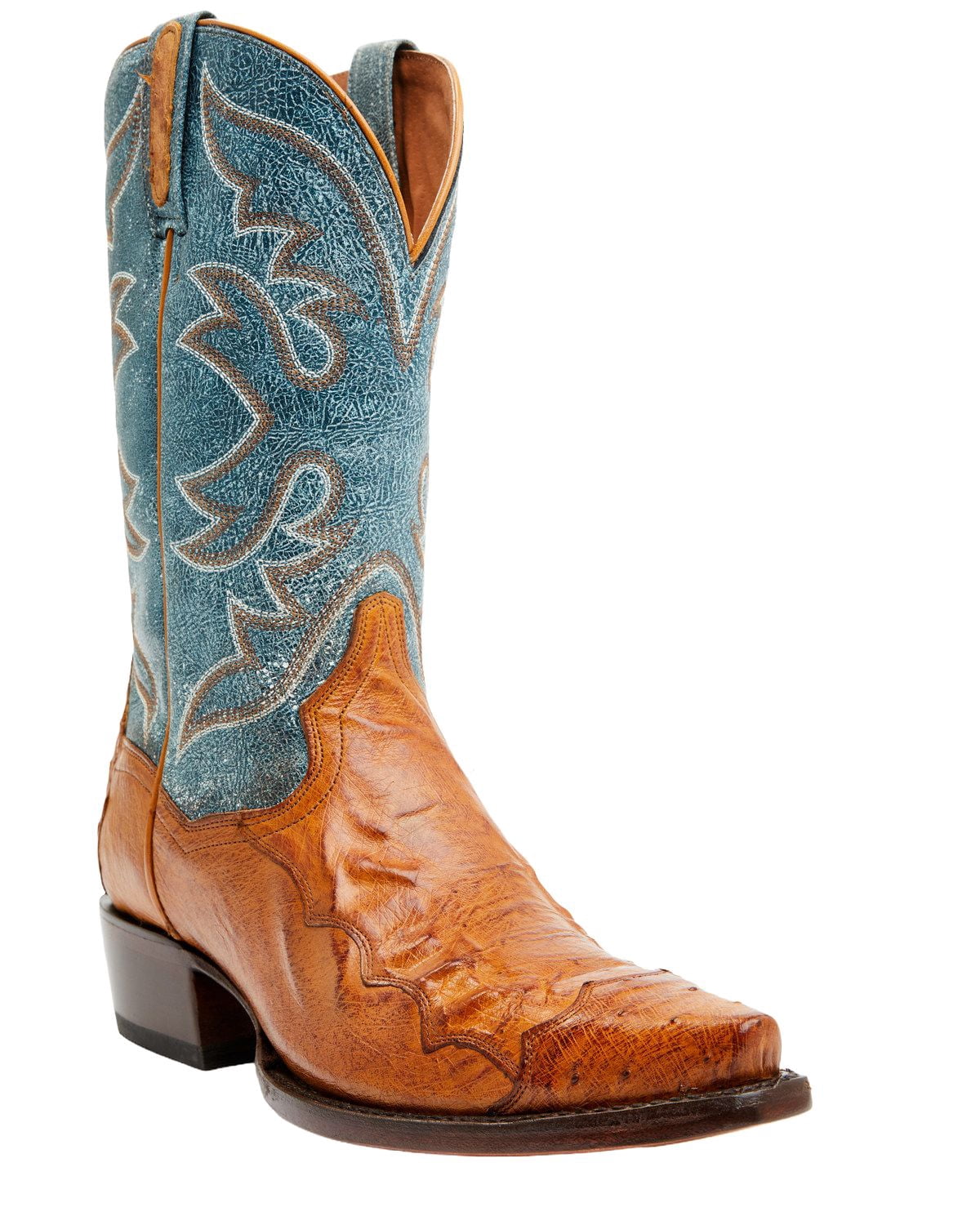 NEW Dan Post Smooth Ostrich Cowboy Boots Cognac Square Toe Western Cowboy 9 D Dan Post Men main image 2