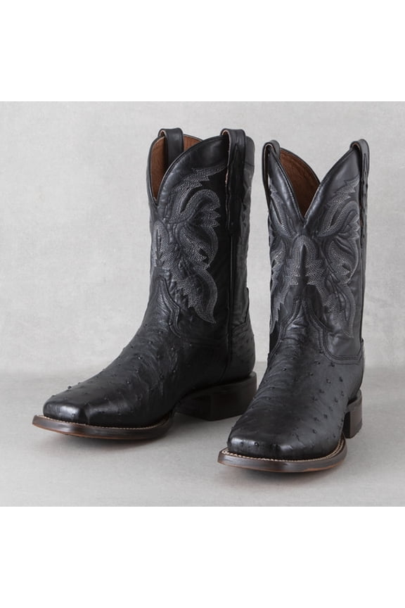 Mens Dan Post Alamosa Black FQ Ostrich Boots