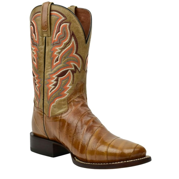 Dan Post Men's Eel Exotic Western Boot Broad Square Toe - DPS697 12 EE US