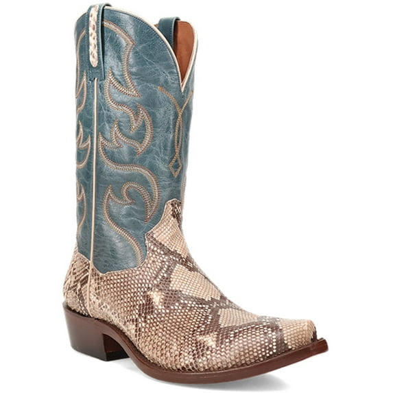 Dan Post Men's Exotic Python Western Boot Snip Toe Natural 11 D(M) US