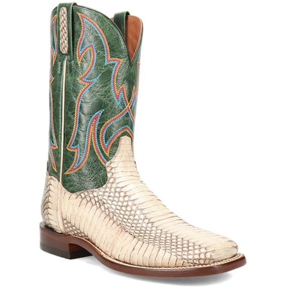 Dan Post Men's Exotic Snake Western Boot Broad Square Toe Natural 8.5 D(M) US