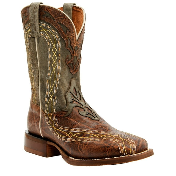 Dan Post Men's Inlay Embroidered Western Performance Boot Broad Square Toe Tan 10.5 D(M) US