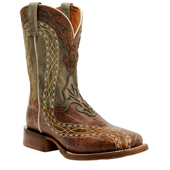 Dan Post Men's Inlay Embroidered Western Performance Boot Broad Square Toe Tan 12 D(M) US
