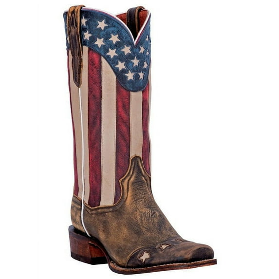 Dan Post Men's Liberty Stars Cowboy Boot Square Toe Tan 13 EE US
