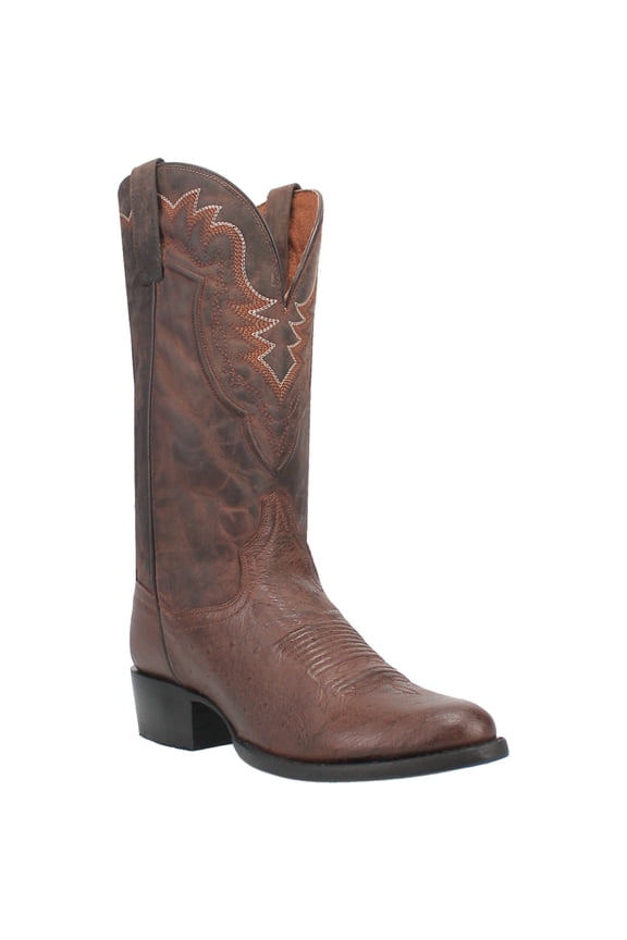 Men's Scott 13" Brass Round Toe Cowboy 1 3/8" Heel Western Mid-Calf Boots, Size 8.5 (EW) - DP3040