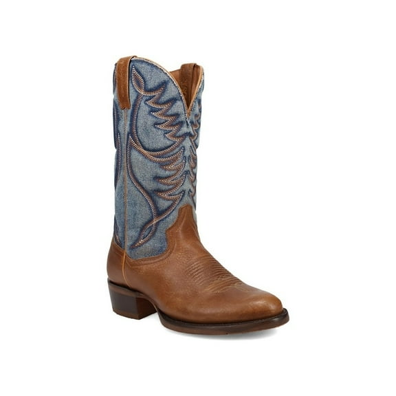 Dan Post Western Boots Mens Bullock Leather Tan Blue Denim DP3315