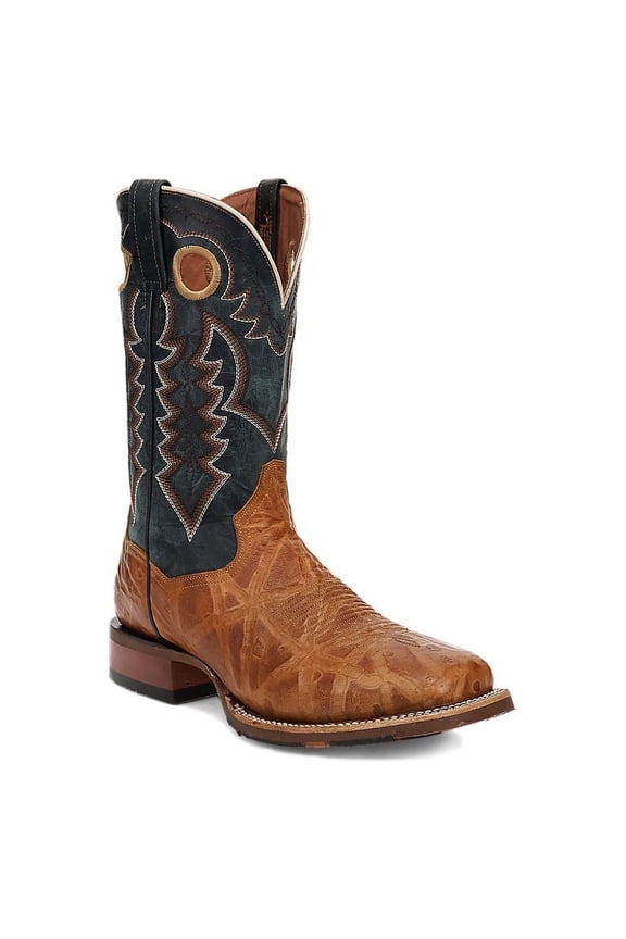 Western Boots Mens Craven Leather Square Toe Tan Blue DP5016