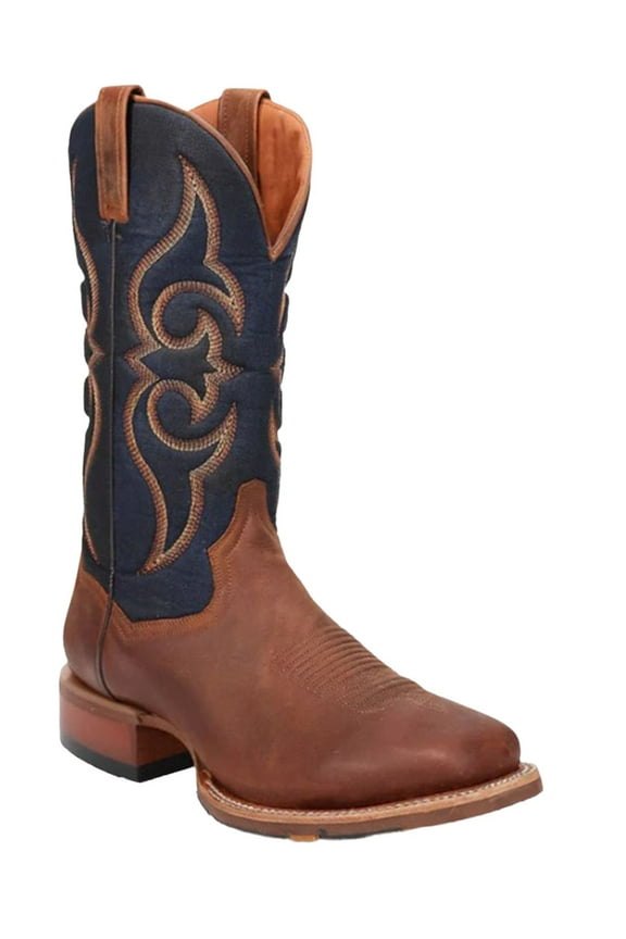 Western Boots Mens Jenks Leather Broad Square Toe Rust DP5018