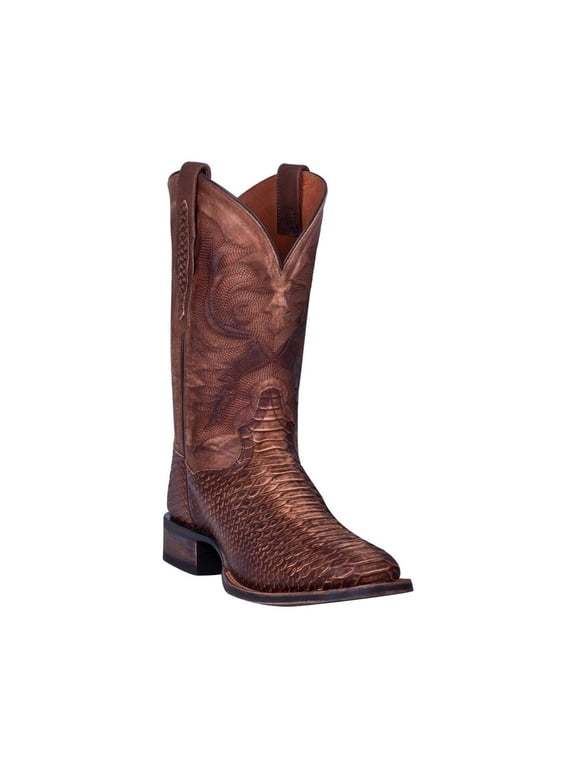 Western Boots Mens KA Python Print Square Toe Saddle DP4526