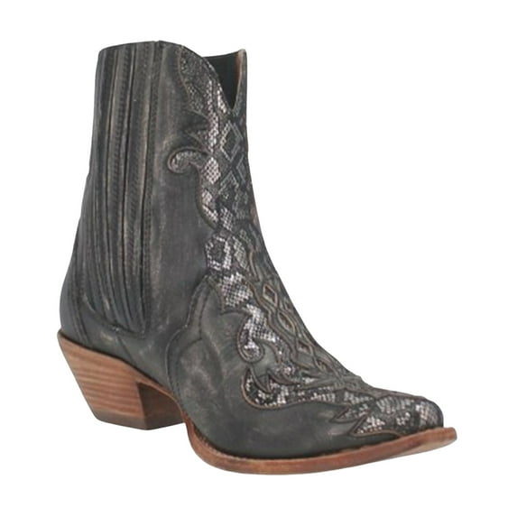 Dan Post Women's Shay Booties Round Toe Black 7 1/2 M US