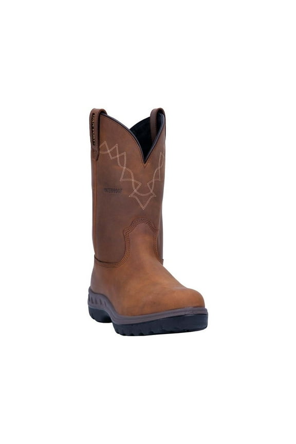 Work Boots Mens WCT Round Toe 11" Pull On Tan DP62504