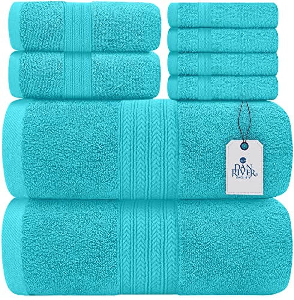 Dan River 100 Cotton 8 Pc Bathroom Towel Set 2 Oversized Bath Towels