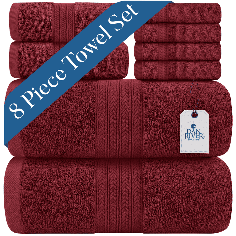Homes Perception Luxury 8 Pack Towel Set | 100% Cotton Towel | 600 GSM 2  Bath Towels, 2 Hand Towels 4 Washcloths Perfect Bathroom Towels Set, Highly