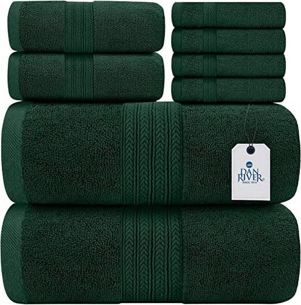 Dan River 100 Cotton 8 Pc Bathroom Towel Set 2 Oversized Bath Towels