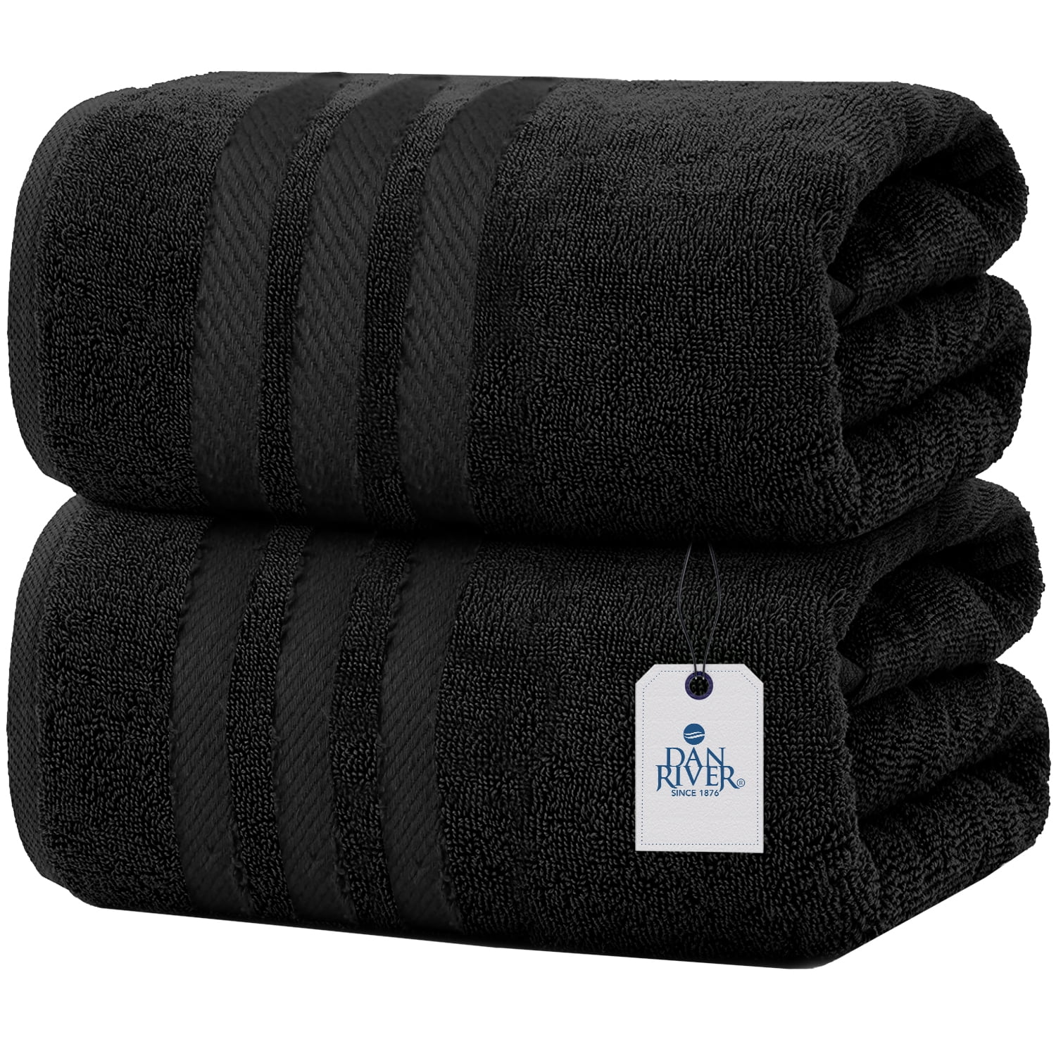 2pc Luxury Cotton Bath Towels Set Black - Yorkshire Home