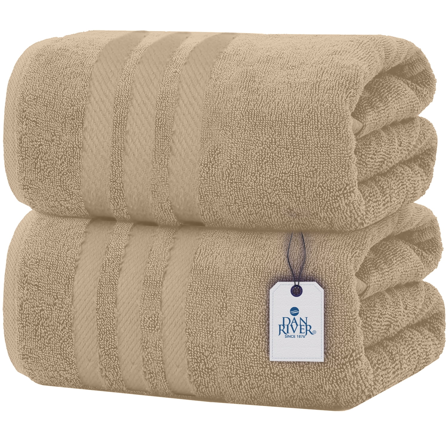 Dan River 100 Cotton Bath Sheet Set of 2 Soft Oversized Bath Towels