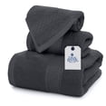 thumbnail image 1 of Dan River 3 Piece Towel Set Soft Quick Drying Cotton Bath Towel For Gym, Spa and Bathroom -Charcoal, 1 of 11