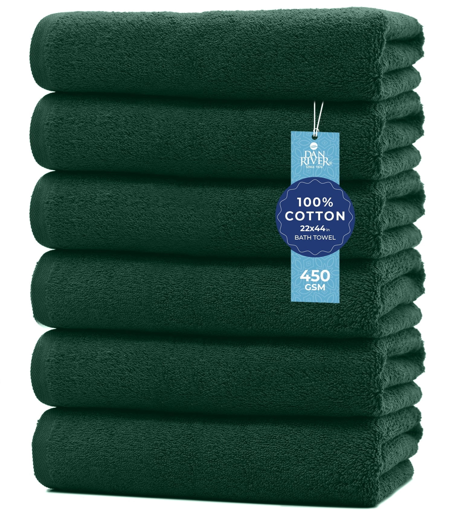 Dan River, Bath Towel, 22x44 in, 6 Pack, Ultra Soft Cotton - Walmart.com