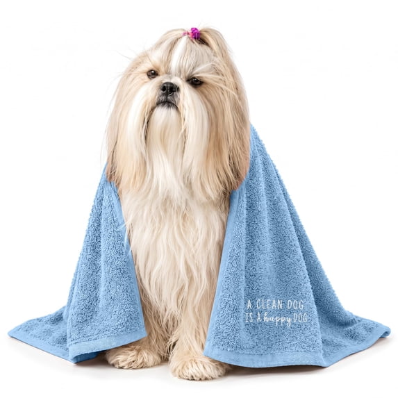 Dan River Dog Towel pack of 1 Soft Absorbent and Fast Drying Cotton Pet Towel - Riviera, 20x40 in