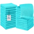 thumbnail image 1 of Dan River Washcloths pack of 24 High-Quality Soft Cotton Absorbent and Multipurpose Wash Clothes for Face & Body - Aqua, 12x12in, 1 of 8