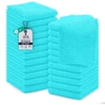 thumbnail image 1 of Dan River Washcloths pack of 24 High-Quality Soft Cotton Absorbent and Multipurpose Wash Clothes for Face & Body - Aqua, 12x12in, 1 of 9