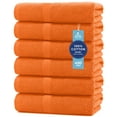 thumbnail image 1 of Dan River Bath Towel 6 pack 24x48 in Ultra Soft Quick Drying Cotton Towel - Orange Rust, 1 of 8