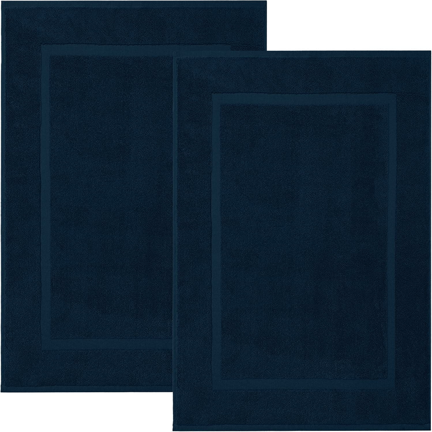 Dan River Opal Blue Bath Mat Classic Set 2 piece 21x34 in Soft Quick Drying Cotton Bathroom Rugs