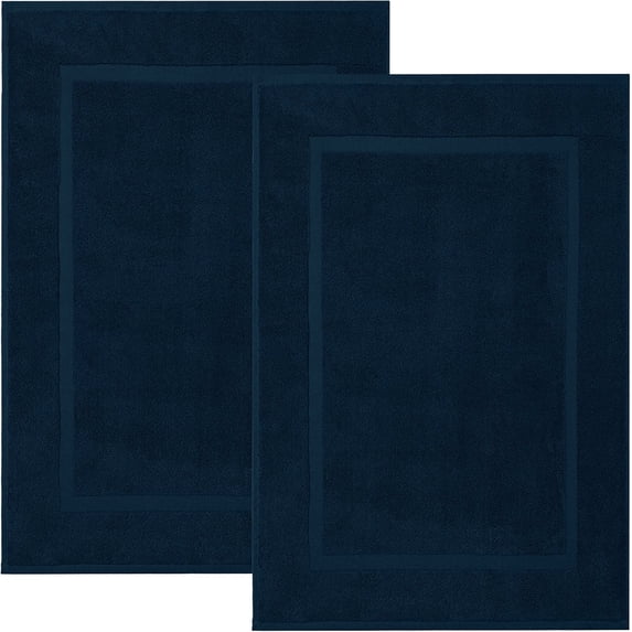 Dan River Opal Blue Bath Mat Classic Set 2 piece 21x34 in Soft Quick Drying Cotton Bathroom Rugs