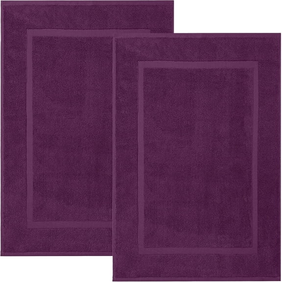 Dan River Purple Passion Bath Mat Classic Set 2 piece 21x34 in Soft Quick Drying Cotton Bathroom Rugs