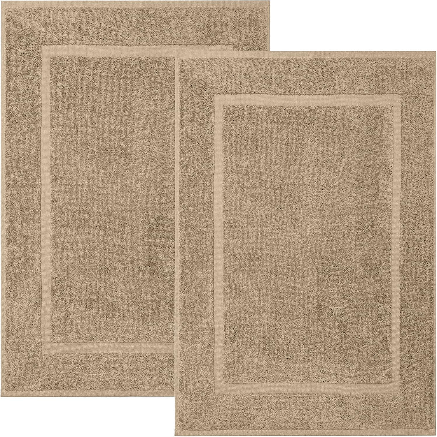 Dan River 100% Cotton Classic Bath Mat Pack of 2 Quick Drying & Machine ...