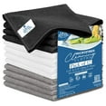 thumbnail image 1 of Dan River 12x12in Microfiber Rags for Cleaning, Car Towels & Washcloths - Gray, White & Black, 24 Pack, 1 of 9